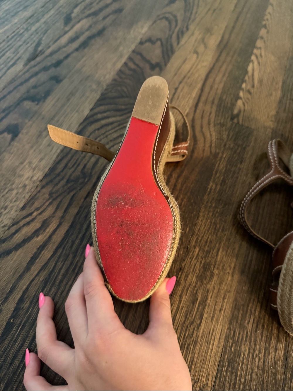 Christian Louboutin Brown Leather Espadrille Wedge Heels - Women - Picture 5 of 5